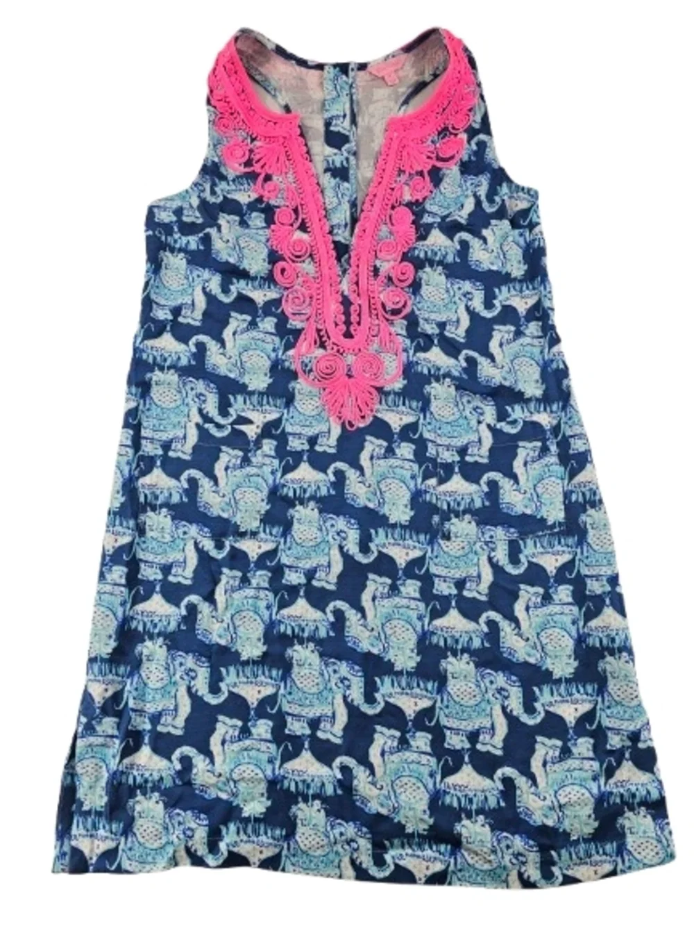 LILLY PULITZER Joy Ride Elephant Carlotta Stretch Shift Embroidered Dress 10 - Picture 10 of 16